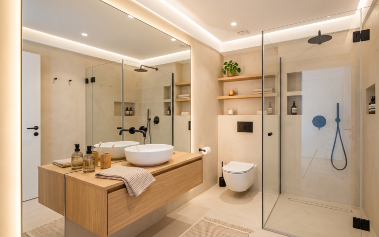 Bagno cieco o minuscolo: i trucchi per farlo sembrare enorme e luminoso