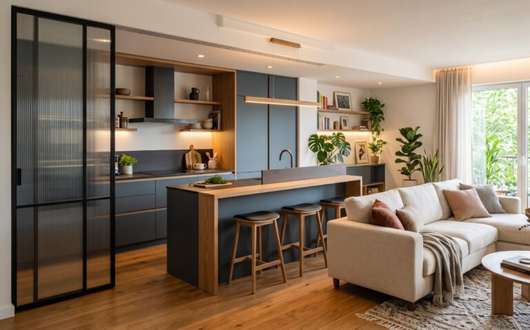 Cucina a vista sul soggiorno: i trucchi visivi per nascondere il disordine ed eliminare gli odori